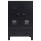 vidaXL Armoire en tôle noire avec étagères réglables moyennes