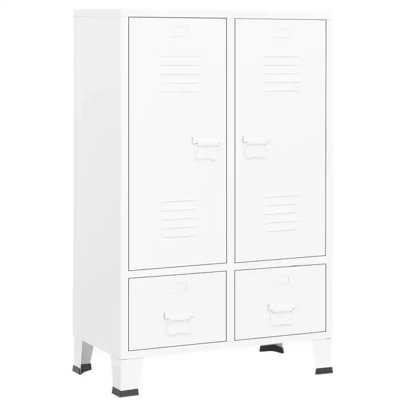 vidaXL Wardrobe Black Sheet Metal Medium Adjustable Shelves