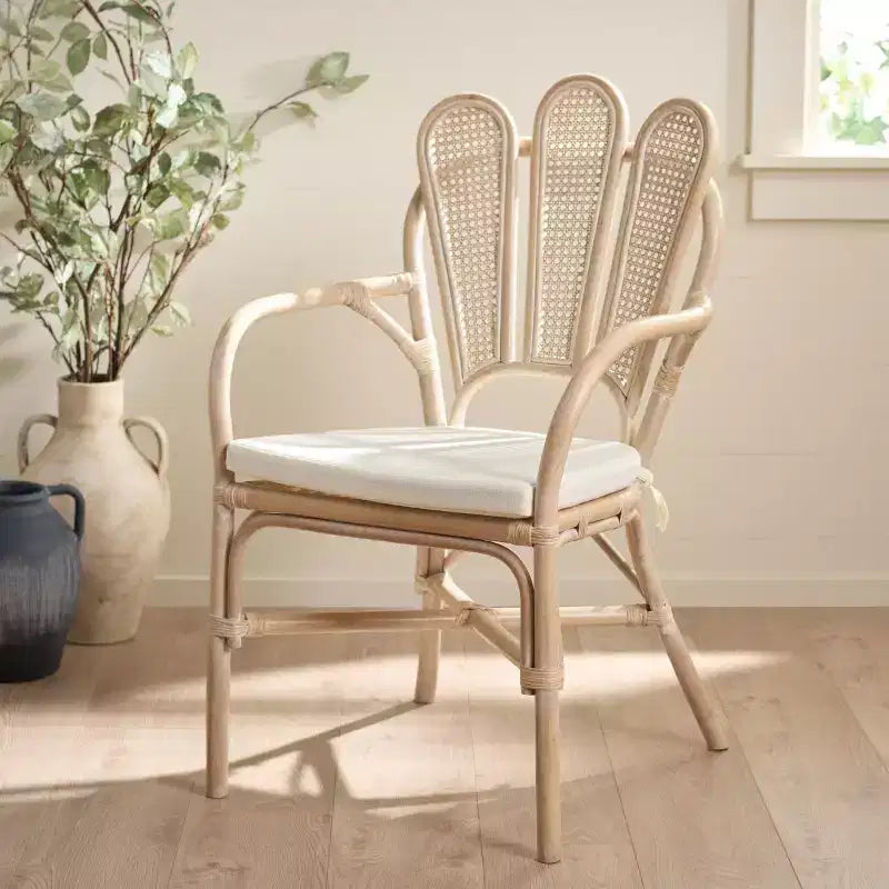 Maki Arm Chair - ACH4904 - White Washed/Ivory - Safavieh