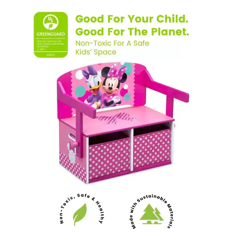 Delta Children Minnie Mouse 3-in-1 Activity Bench