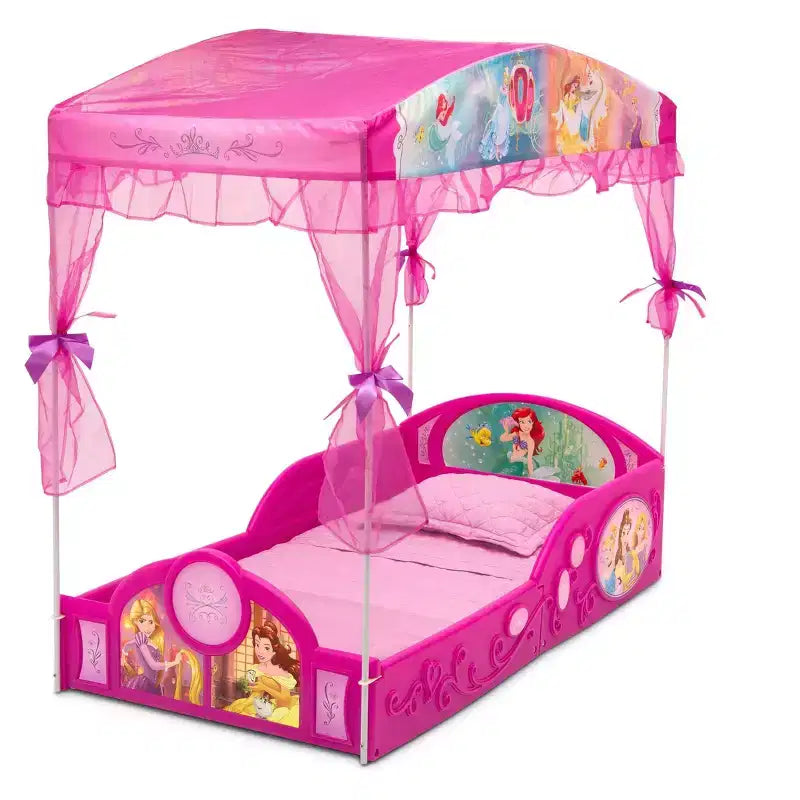 Disney Princess Sleep and Play Toddler Bed with Canopy