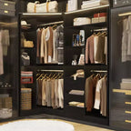 Besiost Set of 2 Corner Closet System with Tower Shelves, Freestanding Closet Organizer with Drawers