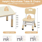 Height Adjustable Kids Table & 2 Chairs Set - Graffiti Desktop, Non-Slip Design - Perfect for Toddlers in Home Daycare & Preschool