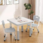 Height Adjustable Kids Table & 2 Chairs Set - Graffiti Desktop, Non-Slip Design - Perfect for Toddlers in Home Daycare & Preschool