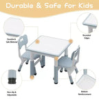 Height Adjustable Kids Table & 2 Chairs Set - Graffiti Desktop, Non-Slip Design - Perfect for Toddlers in Home Daycare & Preschool