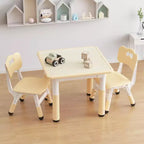 Height Adjustable Kids Table & 2 Chairs Set - Graffiti Desktop, Non-Slip Design - Perfect for Toddlers in Home Daycare & Preschool