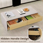 Costway Home Coffee Table w/ 2 Drawers & 2 Storage Shelf Rectangle Table Cocktail Table