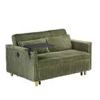 TUYOHW Space-Saving Convertible Sofa,Corduroy Sofa Bed with Movable Tabletop & USB Port,Multi-Functional Loveseat for Living Room