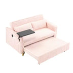 TUYOHW Space-Saving Convertible Sofa,Corduroy Sofa Bed with Movable Tabletop & USB Port,Multi-Functional Loveseat for Living Room