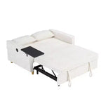 TUYOHW Space-Saving Convertible Sofa,Corduroy Sofa Bed with Movable Tabletop & USB Port,Multi-Functional Loveseat for Living Room