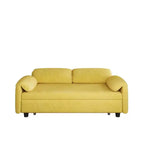 TUYOHW 54-inch Modern Convertible Sofa,Velvet Sofa Bed with Storage Pockets,Retractable 2-in-1 Loveseat for Living Room,Small Space