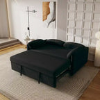 TUYOHW 54-inch Modern Convertible Sofa,Velvet Sofa Bed with Storage Pockets,Retractable 2-in-1 Loveseat for Living Room,Small Space