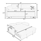 TUYOHW 54-inch Modern Convertible Sofa,Velvet Sofa Bed with Storage Pockets,Retractable 2-in-1 Loveseat for Living Room,Small Space