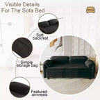 TUYOHW 54-inch Modern Convertible Sofa,Velvet Sofa Bed with Storage Pockets,Retractable 2-in-1 Loveseat for Living Room,Small Space