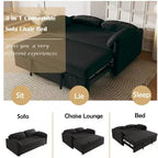TUYOHW 54-inch Modern Convertible Sofa,Velvet Sofa Bed with Storage Pockets,Retractable 2-in-1 Loveseat for Living Room,Small Space