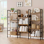 COZONY 3-Column Bookcase with Adjustable Shelves, Modern Storage Bookcase for Living Room Office Bedroom