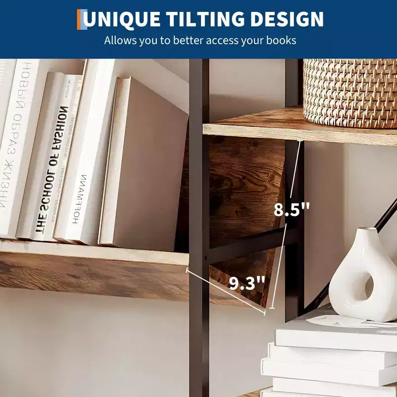COZONY 3-Column Bookcase with Adjustable Shelves, Modern Storage Bookcase for Living Room Office Bedroom