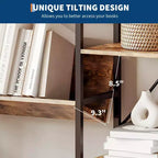 COZONY 3-Column Bookcase with Adjustable Shelves, Modern Storage Bookcase for Living Room Office Bedroom