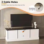 Modern Minimalist TV Stand,TVs Up to 65 Inches,Entertainment Center Console Table with Storage Cabinets and Shelves for Living Room