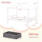 Costway Full Size Metal House Bed w/ 2 Fabric Drawers Heavy-Duty Platform Bed