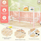 Costway Full Size Metal House Bed w/ 2 Fabric Drawers Heavy-Duty Platform Bed