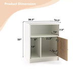 Costway 2 PCS Nightstands Side End Beside Table w/ Storage Shelf for Bedroom Living Room