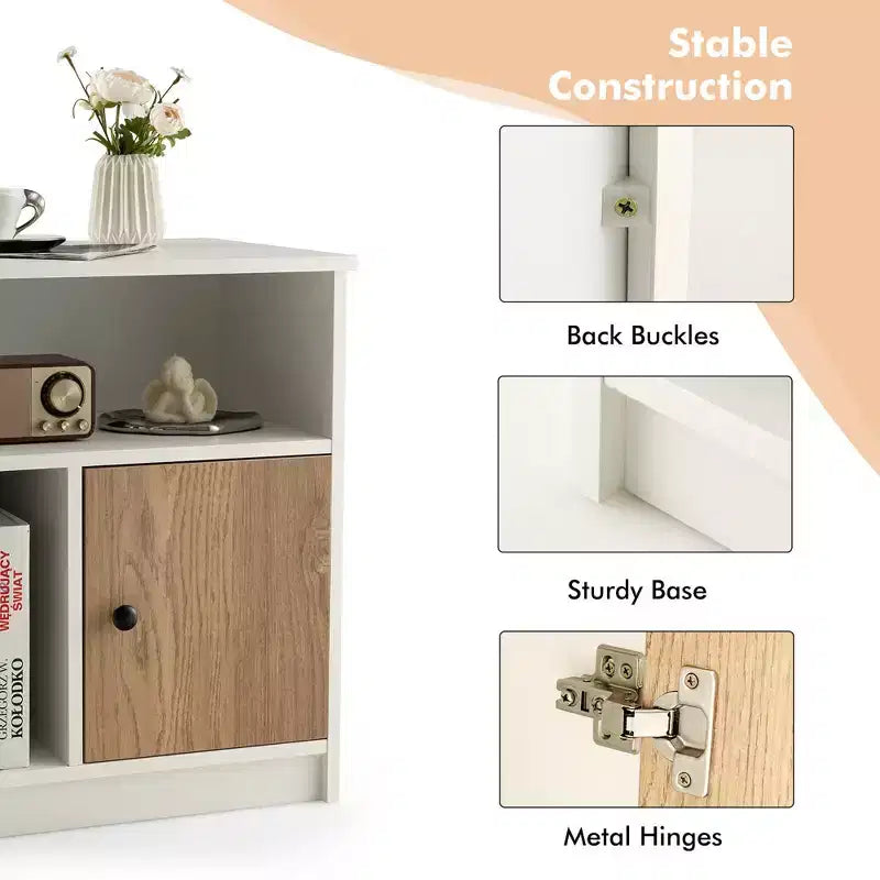 Costway 2 PCS Nightstands Side End Beside Table w/ Storage Shelf for Bedroom Living Room