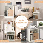 Costway 2 PCS Nightstands Side End Beside Table w/ Storage Shelf for Bedroom Living Room