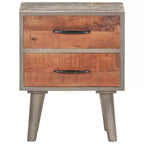 vidaXL Bedside Cabinet Gray 15.7x11.8x19.7 Solid Rough Mango Wood