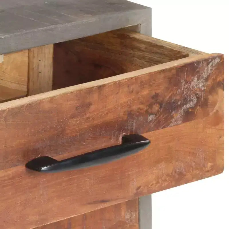 vidaXL Bedside Cabinet Gray 15.7x11.8x19.7 Solid Rough Mango Wood