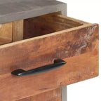 vidaXL Bedside Cabinet Gray 15.7x11.8x19.7 Solid Rough Mango Wood