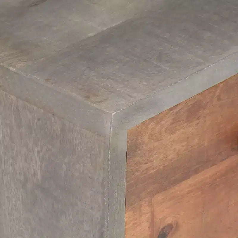 vidaXL Bedside Cabinet Gray 15.7x11.8x19.7 Solid Rough Mango Wood