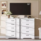 5-Drawer Dresser, White, Sturdy Storage, Smooth Gliding Drawers, for Bedroom & Guest Room