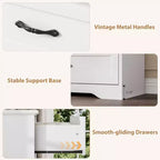 5-Drawer Dresser, White, Sturdy Storage, Smooth Gliding Drawers, for Bedroom & Guest Room