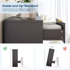 47 Inch Tall Fluted 5-Drawer Dresser with Gold Handles, Wood Tone Finish Storage Cabinet for Bedroom Closet and Entryway, Multi-Use Organizer