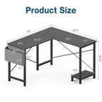 TUYOHW L Shaped Computer Desk for Gaming and Office,50''Corner Gaming Desk with CPU Stand & Side Pocket,Home Office Workstation
