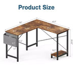 TUYOHW L Shaped Computer Desk for Gaming and Office,50''Corner Gaming Desk with CPU Stand & Side Pocket,Home Office Workstation