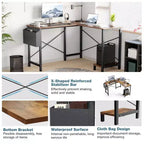 TUYOHW L Shaped Computer Desk for Gaming and Office,50''Corner Gaming Desk with CPU Stand & Side Pocket,Home Office Workstation