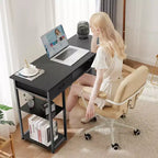 TUYOHW 48 Computer Desk with 2 Drawers,Writing Desk with Open Shelves for Vanity,Study,Gaming Desk for Home Office Dorm