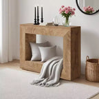 Farmhouse Console Table, 47 Rustic Sofa Table with Shelf for Entryway, Hallway, Behind Couch (Natural)