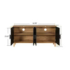 Sideboard Buffet, Wood Floor Cabinet With Carved Flower Door, Metal Handle, Freestanding Sideboard