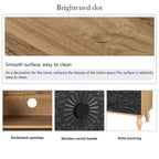 Sideboard Buffet, Wood Floor Cabinet With Carved Flower Door, Metal Handle, Freestanding Sideboard