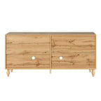 Sideboard Buffet, Wood Floor Cabinet With Carved Flower Door, Metal Handle, Freestanding Sideboard
