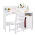 Wooden Study Writing Table with Chair and Cabinet for Children
