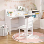 Wooden Study Writing Table with Chair and Cabinet for Children
