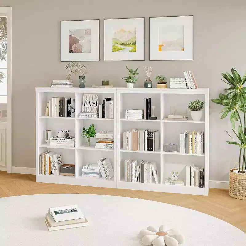 6 Cube Storage Organizer, 3 Tiers Display Shelf, Cubby Bookshelf, Modern Bookcase, Wooden Open Bookshelf for Bedroom, Classroom, Office