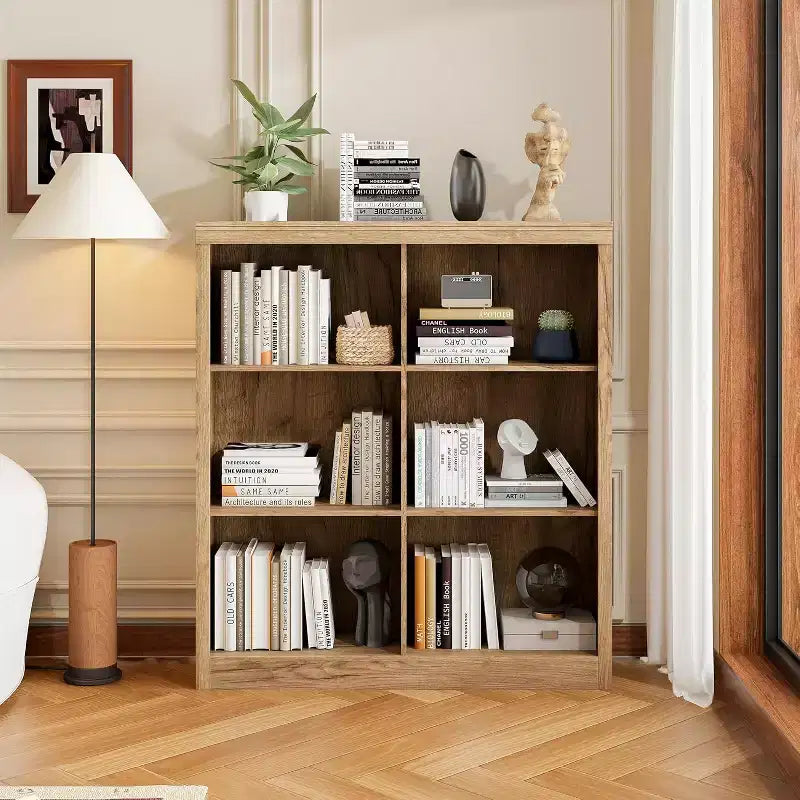 6 Cube Storage Organizer, 3 Tiers Display Shelf, Cubby Bookshelf, Modern Bookcase, Wooden Open Bookshelf for Bedroom, Classroom, Office