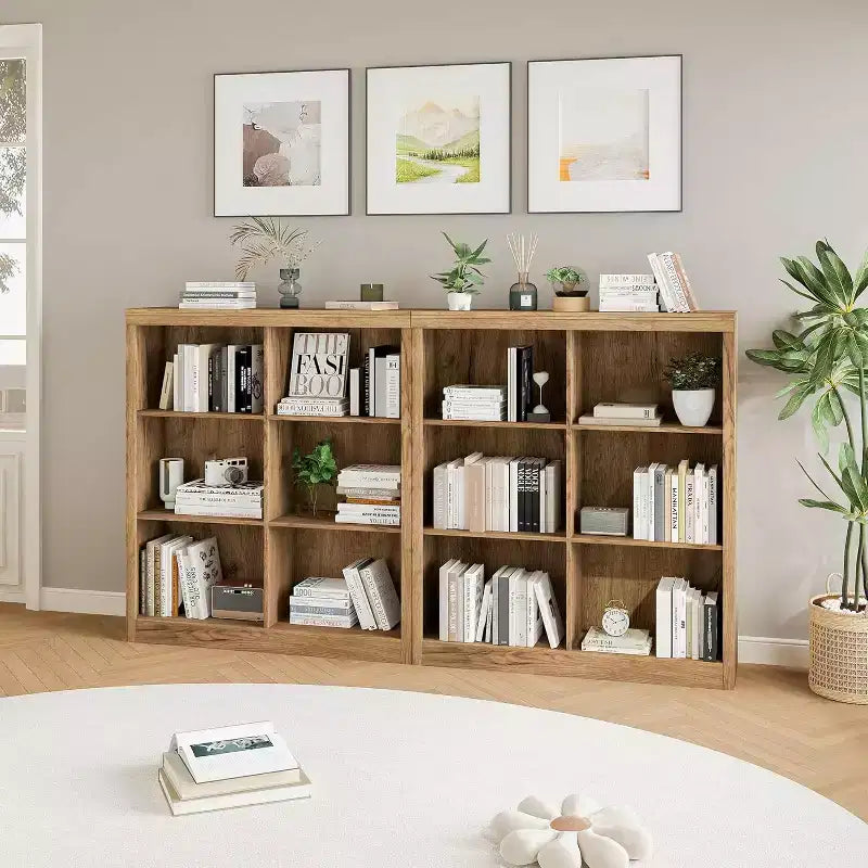 6 Cube Storage Organizer, 3 Tiers Display Shelf, Cubby Bookshelf, Modern Bookcase, Wooden Open Bookshelf for Bedroom, Classroom, Office