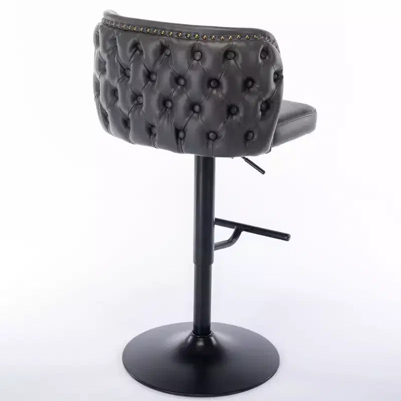 TUYOHW Swivel Counter Height Bar Stools Set of 2,PU Leather Bar Chairs with Tufted Back,Adjusatble Height Dining Chairs for Kitchen,Home Bar