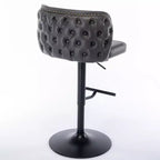 TUYOHW Swivel Counter Height Bar Stools Set of 2,PU Leather Bar Chairs with Tufted Back,Adjusatble Height Dining Chairs for Kitchen,Home Bar